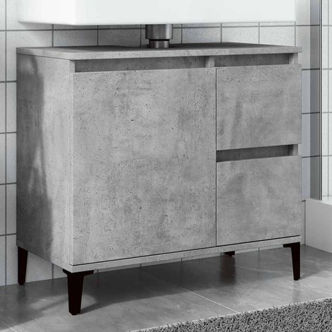 Waschbeckenunterschrank Betongrau 65x33x60 cm Holzwerkstoff