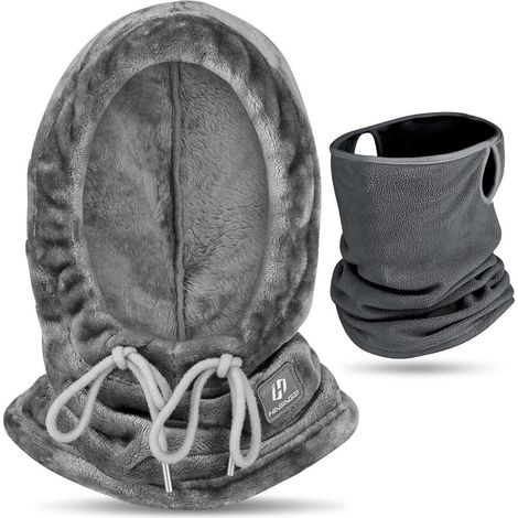 Masque de ski polaire chaud et respirant pour homme et femme, gris (1/5)