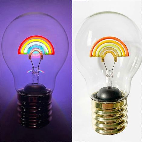 Lampe de table sans fil LED arc-en-ciel rétro, ampoule tungstène décorative, veilleuse chambre, éclairage coloré portable, style vintage, sans cordon. (1/3)