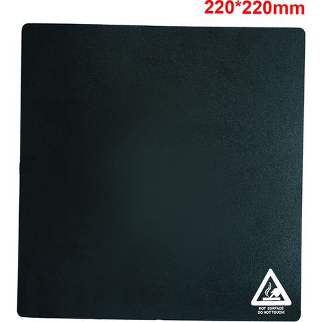 Film chauffant pour plateau d'impression 3D, surface adhésive résistante haute température 220x220 mm, tapis de lit chaud compatible imprimante 3D (1/4)