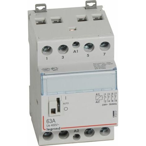 Contacteur de puissance CX³ bobine 230V - 4P 250V - 63A - contact 4O - 3 modules - LEGRAND