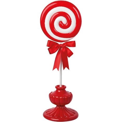 Preziosa Luxury Home Lollipop Natale in Poliresina 21,7 x 20 x 55,5 Cm Bianco Rosso