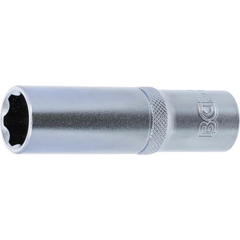 - Vaso - Llave inglesa - Acero cromo-vanadio - Perfil Super Lock - Acabado cromado mate - Para cerrajería - 15 mm (1/4)
