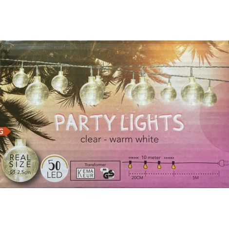 50 LED-Netzlampen für Garten, Balkon, Terrasse, 15 m