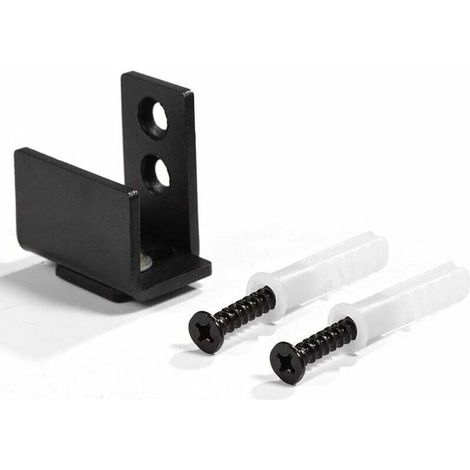 wall-mounted with black carbon steel sliding barn door guide for heavy-duty floor guidance with screws (1/5)