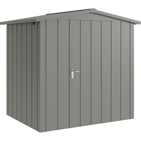Hörmann Metall-Gerätehaus "Juno" mit Satteldach, JSD4 - Modern, 214 x 166 cm (B x T), graualuminium, 1-flüglige Tür, Anschlag rechts (1/5)