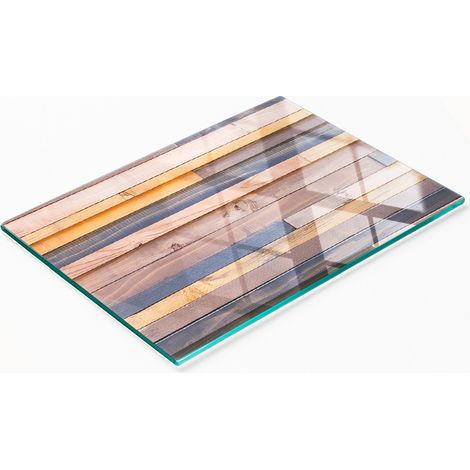 Tagliere e vassoio decorativo in vetro con parete in legno 80x52 cm (1/5)