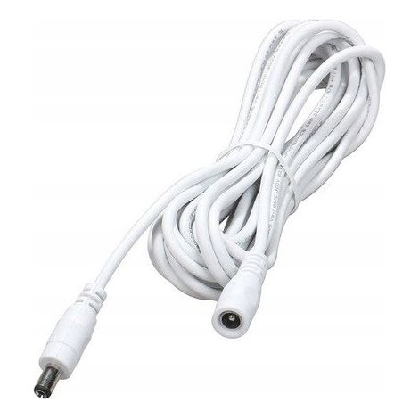 Cavo di prolunga per alimentatore telecamere CCTV, DC 2.1/5.5mm, lunghezza 5 m.