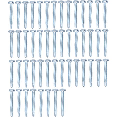 50 selbstbohrende Rundkopfschrauben, verzinkter Kohlenstoffstahl, 4,8 x 38 mm – 50er-Packung für schnelle Befestigung