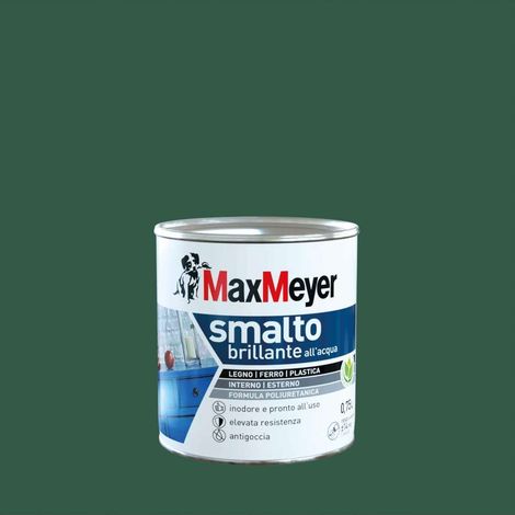 Max Meyer Smalto Poliuretanico Brillante all'Acqua - Verde Scuro- 0,75 l