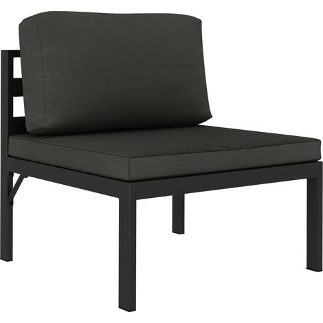 Canapé/Banquette central sectionnel avec coussins Aluminium Anthracite MJU6866 (1/5)
