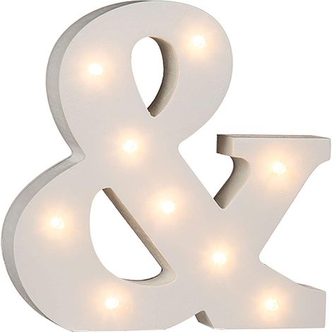 Out of the blue Cartello in Legno & Illuminato con 9 luci LED, Funzionamento a Batteria, Circa 16 cm. 1 W, Bianco, 16 x 3 x 16 cm
