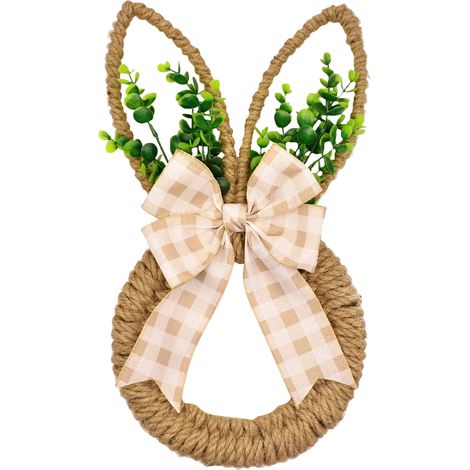 Guirlande De Lapin De Pâques - Pour Porte D'Entrée Ou Mur - Décoration Printanière Intérieure Et Extérieure - 30 Cm - 1 Pièce (1/5)