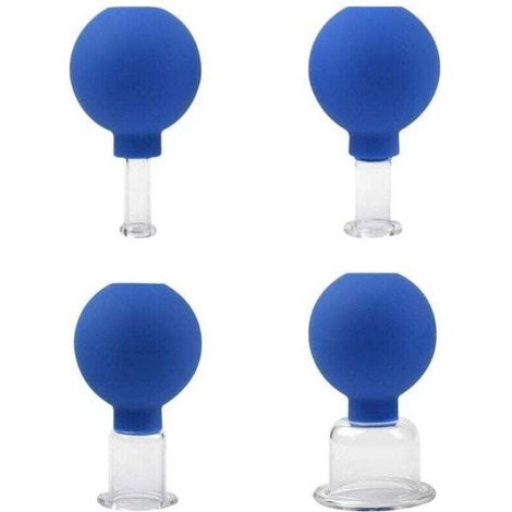Set de Ventouses en Verre avec 4 Tailles Différentes, Ventouse pour Massage, Ventouse Anti-Cellulite, Tasses à Ventouses pour Massage Tête, Visage, Chaque Partie du Corps Triomphe 4 PCS (1/4)