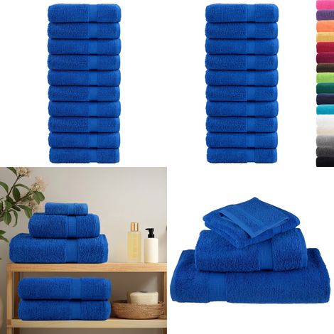 Premium-Duschtücher SOLUND 10 Stk. Blau 70x140 cm 600 g/m² - Handtücher - Badezimmerhandtücher - Badeset - Baumwolle - Blaue Handtücher - Home & Living (1/5)