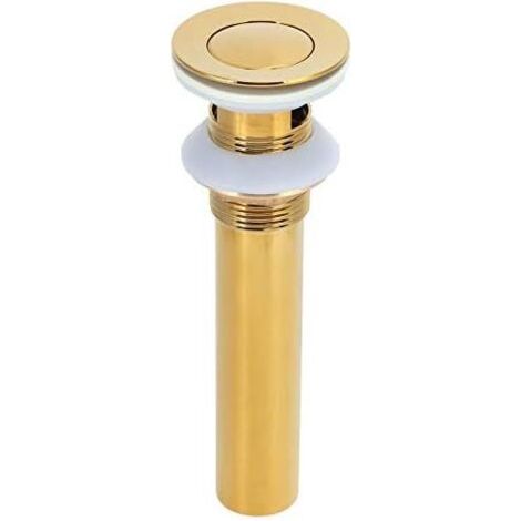 CSPARTV (19×6×3.1cm) Brushed Gold Sink Drain Plug, Pop-Up Sink Drain Strainer, Bathroom Mixer Tap Drain Strainer for Bathroom, Sink, etc.