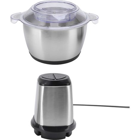 Hachoir électrique en acier inoxydable 2L, bol double paroi, mixeur robot culinaire, fiche UE, tension 200-240V (1/5)