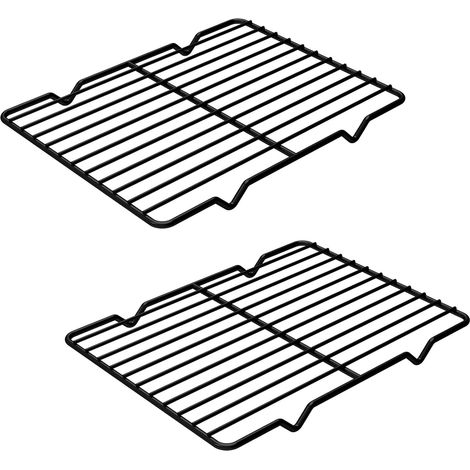 Lot de 2 Grille de refroidissement, Acier inoxydable, Rectangulaire, 20x25cm, Noir, Pour four et moules (1/5)