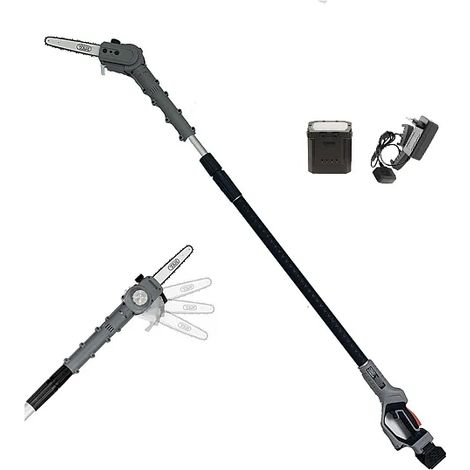 Volpi KVS8000P élagueuse sans fil avec perche télescopique avec 2 batteries et chargeur (1/4)