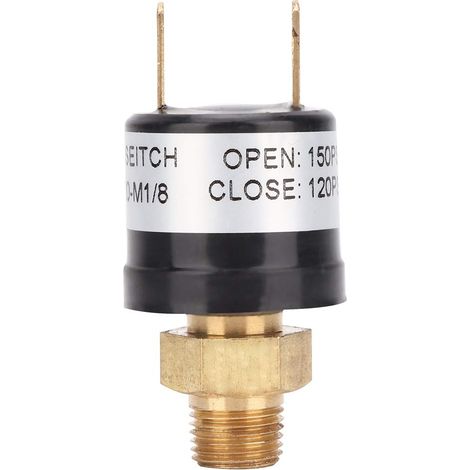 Pressostat d'air 12 V, mâle 1/8" NPT Pressostat compresseur d'air 120 – 150 psi Metal Control Switch MAPS120150T18 (1/5)