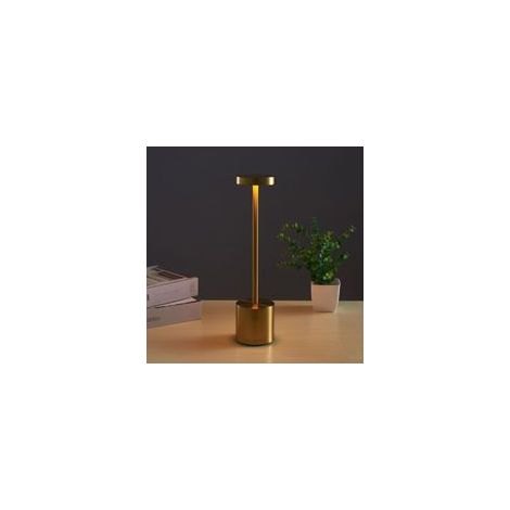 Lampe de bureau LED rechargeable 800mAh – 3 modes de couleur – Sans fil USB or (1/4)
