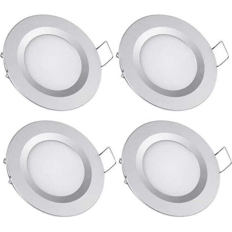 4 Recessed LED Spotlights 12V 3W Warm White 3200K for Ceiling Lights in Motorhomes, Boats, Caravans, Vans, and Yachts (1/5)