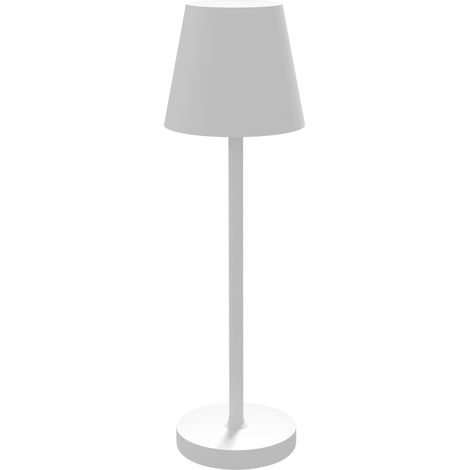 Lampe de table USB rechargeable avec 3 couleurs d'éclairage, lampe de chevet USB portable avec interrupteur tactile, métal, blanc (1/5)