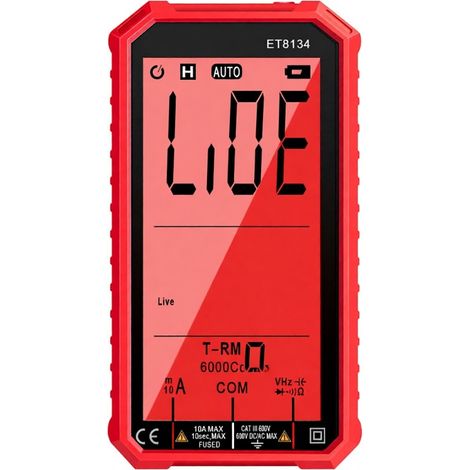 Multimetro portatile ET8134, schermo LCD ad alta definizione da 4,7 pollici, misura tensione e corrente CC, tensione e corrente CA, resistenza (1/5)