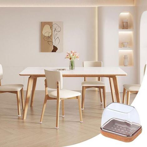 Protection Pied de Chaise en Silicone pour Anti-Rayures et Réduit Le Bruit Patin Chaise Silicone Tampon - 8 Pièces Transparentes 3. (1/5)
