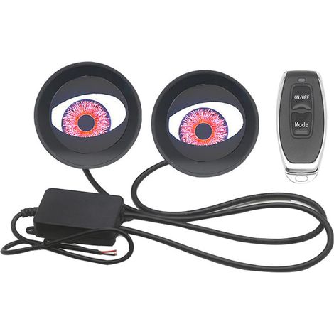 1 paire les yeux du diable lumière pour les voitures 12 V les yeux cool diable avec 6 modes mettent en surbrillance les yeux divas de la mode des yeux de la mode pour les voitures (1/5)
