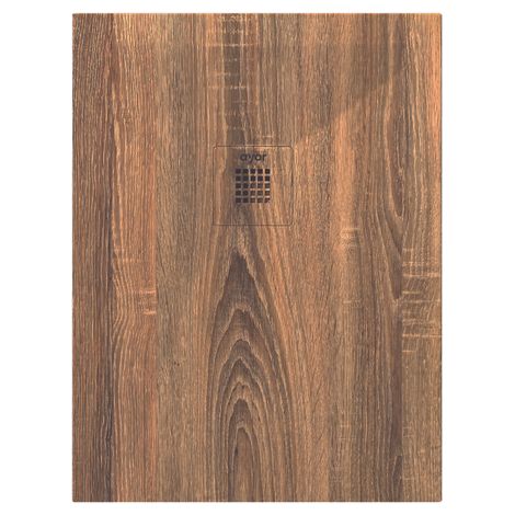 ONDEE ZEN - Receveur de douche NOLA 3 - 70x90x3cm - Résine - Noyer - Bonde - Découpable (1/3)