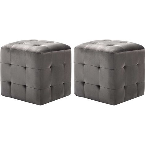Mesitas de noche 2 unidades terciopelo gris 30x30x30 cm vidaXL