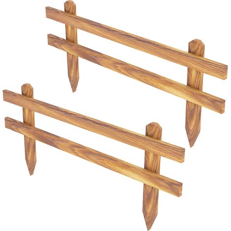 Set di 2 recinzioni da giardino in legno di pino naturale 030008801