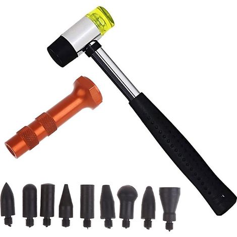 Kit de réparation de bosses pour voiture, outil de réparation de bosses, marteau en caoutchouc avec stylo de frappe