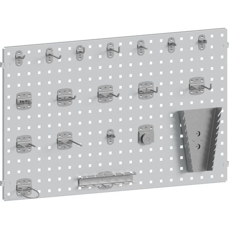 PROVOST - Panneau perforé gris métal Provost - Tôle perforée 10x10 mm pour organisation d'outils sur établi