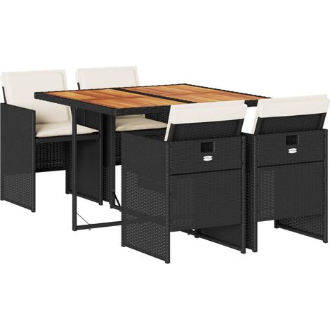 Maison Exclusive - Set de muebles jardín 5 pzas con cojines ratán (1/5)