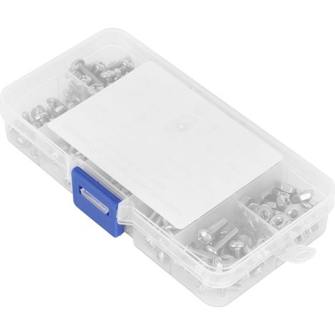 Vis à tête cruciforme en acier inoxydable 304 avec écrous hexagonaux et rondelles (kit de 250 pièces) 6-32UNC (1/5)