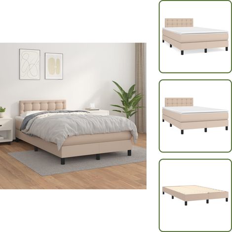 Sommier à lattes de lit avec matelas Cappuccino 120x200 cm - Lit Plateforme - Lit Double - Literie - Chambre À Coucher - Meuble Design (1/5)