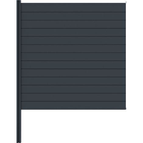 Kit clôture aluminium - lames anthracite et poteau anthracite à sceller 3 entrées 1,8m Modula KORDO (1/4)