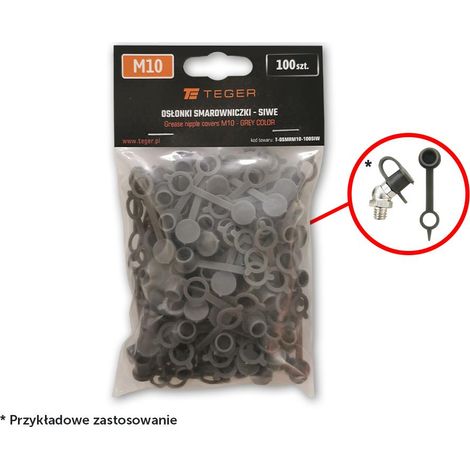 Juego de tapas para boquillas de engrase M10, color gris, TEGER (se venden en paquetes de 100 unidades).