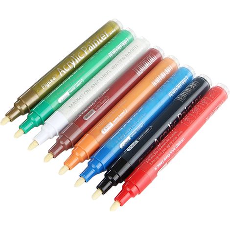 Lot de 8urs, Encre non toxique, Séchage rapide, Pour verres à vin et céramique, Fêtes et mariages (1/5)