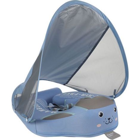 Bouée de natation - Non gonflable - Bleu - Pare-soleil - Sécurité renforcée - 3 mois+