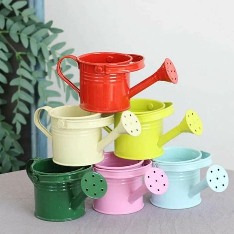 (ssh-white) Arrosoir en métal neuf pour jardin, mini pot d'arrosage avec grande capacité, idéal pour enfants et adultes. (1/4)