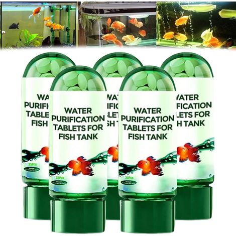 Compresse potenti per la purificazione dell'acqua dell'acquario, confezione da 35, compresse per la purificazione dell'acqua dell'acquario che eliminano la torbidità, rimuovono la torbidità dell'acqua (1/5)