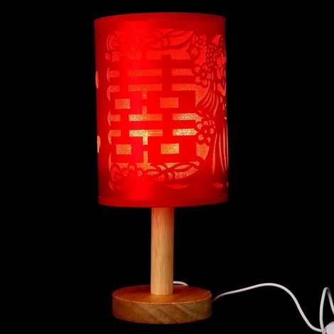 Lampe de Chevet Rouge Mariage Table pour Chambre à Coucher Petit (1/5)