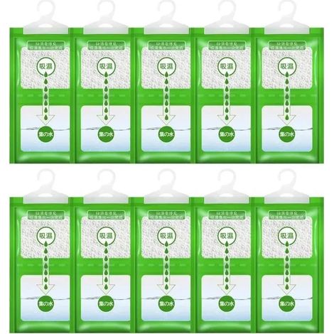 Lot de 10 absorbeurs d'humidité pour placard, sachets de 100 g, déshumidificateurs pour placard [L505] (1/4)