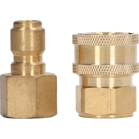 Raccord de nettoyeur haute pression 5000 PSI adaptateur tuyau machine lavage connecteurs femelle mâle filetage M18x1.5mm bouchon femelle et prise (1/5)