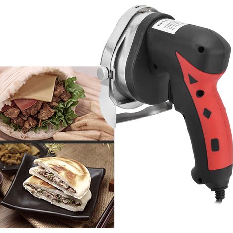 Affettatrice elettrica portatile per kebab [coltello per affettare carne in acciaio inossidabile] - Rosso - 80W - 1705g - Kit completo con chiave esagonale e pietra per affilare (1/4)