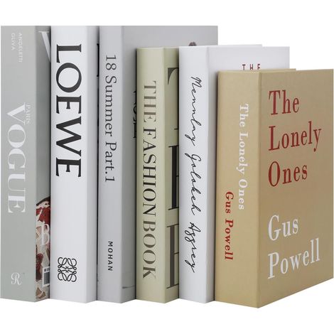 Dekorative Bücher, Heimdeko, Modebuch, Dekoratives Buch, Englische Buchstaben, Fake-Buch, Simulation, Heimdeko, Bücherregal, Bücherregal, Couchtisch, 6er-Set (1/5)