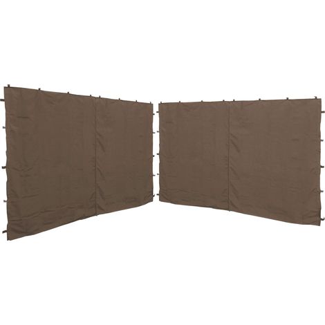 2 Seitenteile mit RV 250x192cm für Pavillon Nizza 3x3m Seitenwand Taupe RAL 7006